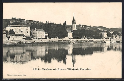 Cpa fontaine vue village - fontaine,, du