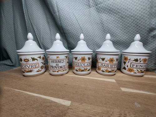 Lot pots épices faïence - 5,