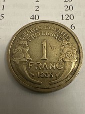 1 Franc 1935 Morlon – Cupro-Aluminium – Rare – TTB+ – Belle patine