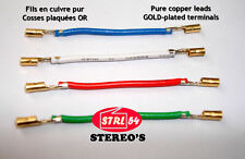 4 fils cellule phono cuivre pur cosses ♀ OR connexion platine vinyle HiFi GOLD