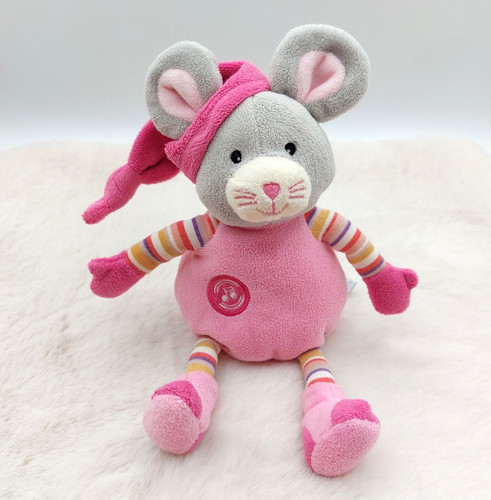 Peluche doudou souris rose