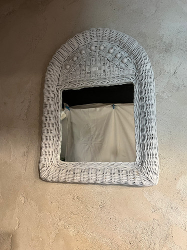Miroir vintage osier/rotin