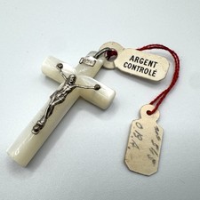 croix Ancienne nacre Et Argent