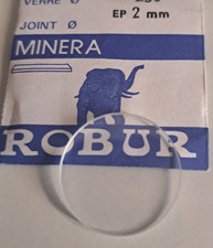 VERRE MONTRE PLAT  Ø 30 mm EPAISSEUR 2 mm MINERAL   TRANSPARENT