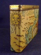 Ancienne boîte métal tôle cigarettes orientales carte navire bateau mer 1930