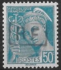 LIBERATION..RRR...Var. POITIERS.."NON EMIS" 50c**Mre.TYPE 3.Signé P MAYER