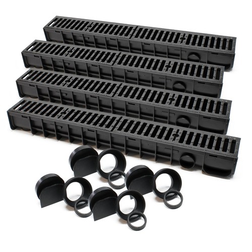 Caniveau 4x1m grille - caniveau,