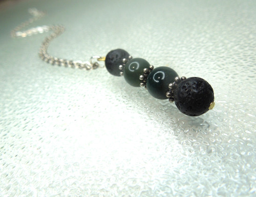 Black gemstone pendant - gemstone,