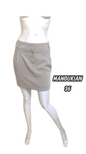 Manoukian Taille 36 Superbe jupe courte beige en polyester