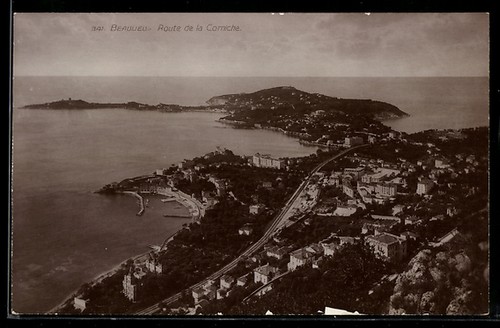 Cpa beaulieu sur - beaulieu-sur-mer,, route