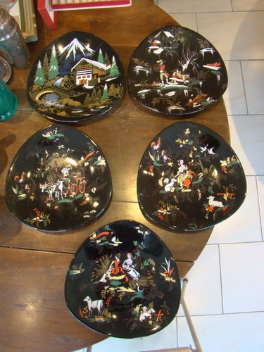 émaux longwy 5 assiettes - émaux,
