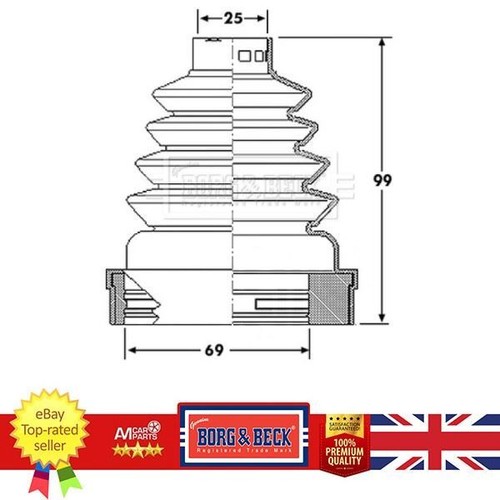 Joint boot for - boot, dacia