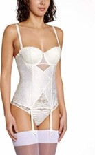 AUBADE GUEPIERE / BUSTIER TAILLE 85C COLLECTION SOUFFLE D'HIVER REF XC02 NACRE