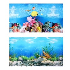  POPETPOP Autocollant de fond d'aquarium 3D double face - Décoration d'aquarium