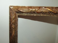 Ancien Cadre Bois Sculpté & Stuc doré Epoque XVIIIème