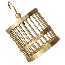 Cage d'oiseau en laiton décor