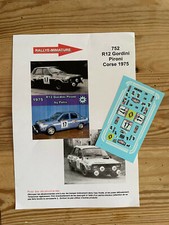 DECALS 1/43 RENAULT 12 PIRONI