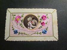 Carte postale ancienne brodee