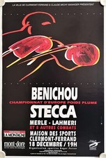 Affiche Boxe CHAMPIONNAT EUROPE POIDS PUME 1992 BENICHOU - STECCA