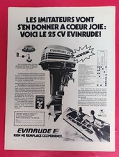 Publicité de presse Marine Moteur Bateau plaisance le nouveau EVINRUDE 25CV 1977