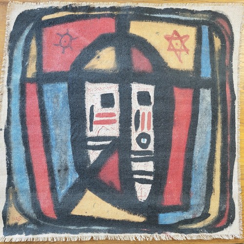 Peinture art brut masque - peinture,