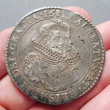 Pays Bas Espagnols - Albert et Elisabeth - Ducaton - 1619  Anvers  (Main à 12 h)