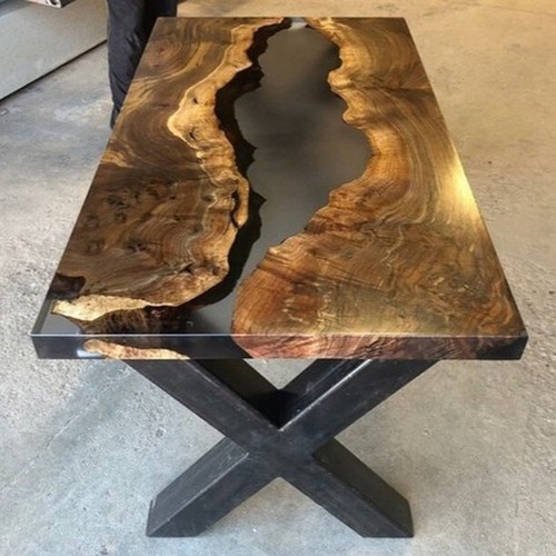 Dessus table époxy noir - dessus,