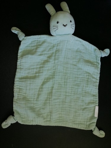 Doudou plat lapin lange - lapin, vert