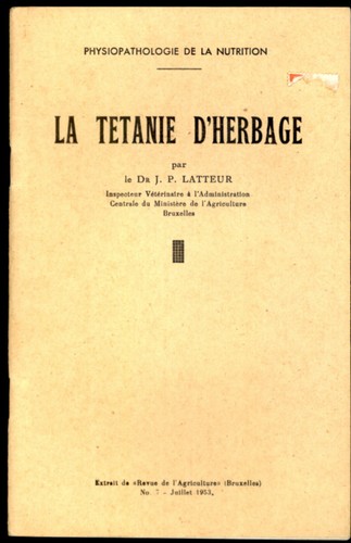 Tétanie herbage j p - la,