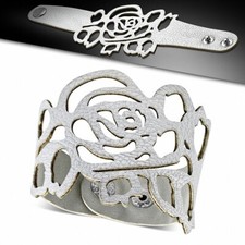 Bracelet pression en cuir rose