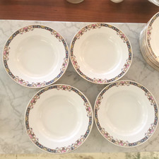 Lot de 10 ASSIETTES Creuses SARREGUEMINES Frise Florale Faiencerie 6VAIS 05/06