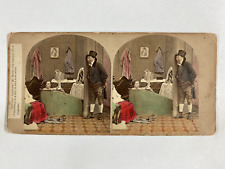 Scène animée, Femme dans une baignoire, Vintage albumen print, ca.1860, stéréo T