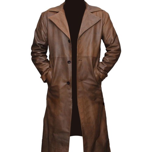 Manteau trench long cuir - manteau,