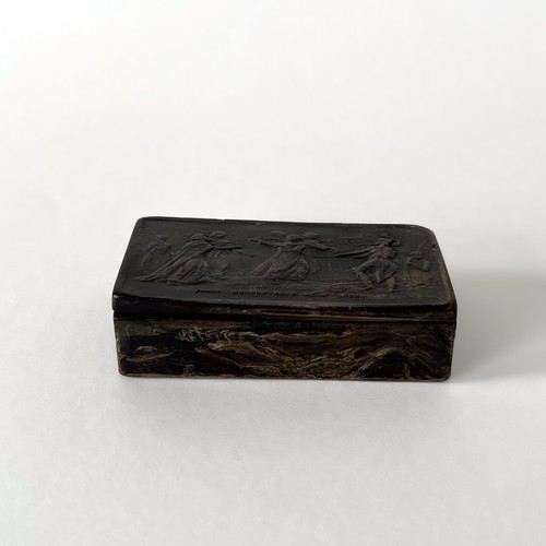 Tabatière corne sculptée - tabatière, en