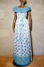CHIC VINTAGE ROBE LONGUE 1970 TRUE VTG HIPPIE MAXI DRESS 70s ABITO KLEID ( 38 )