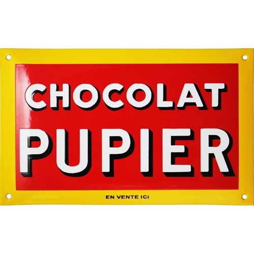 Plaque émaillée chocolat - émaillée, :