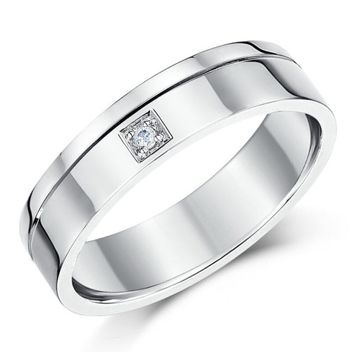 5mm 9ct blanc 02ct anneau - blanc,