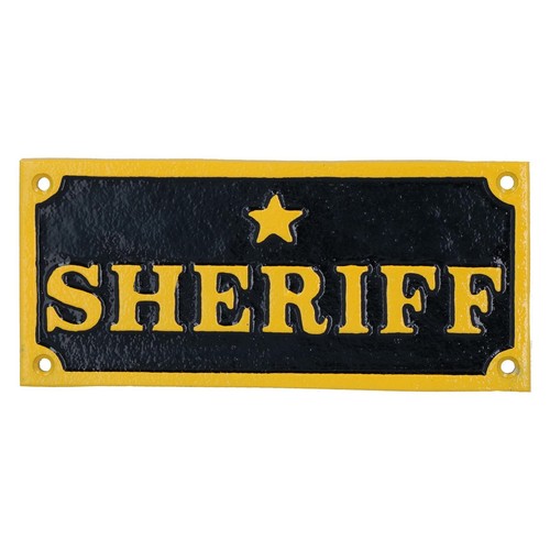 Plaque shérif fonte - plaque,