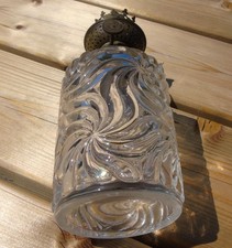 Antique French Pressed Glass Oil Lamp with Burner