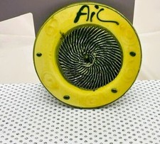 gratte-ail en céramique jaune/vert Ail en relief  11 x 1 cm environ