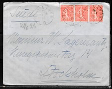 B146-SEMEUSE EN BANDE DE 3 SUR LSC CONVOYEUR SETE A LYON DU 21/06/28 POUR SUEDE