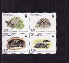 Monaco  bloc  de 4  protection de la  nature  tortue  de 1991  num: 1805/08  **