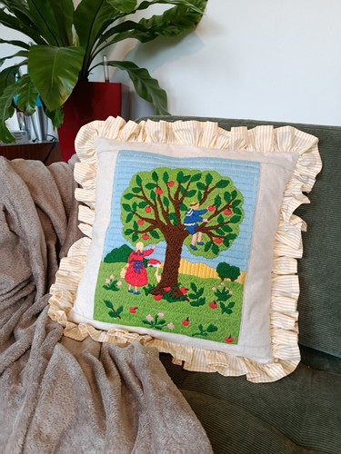 Coussin canevas broderie - coussin, canevas/broderie