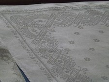 6 serviettes de table, damas de fil de lin, jamais servi, anciennes