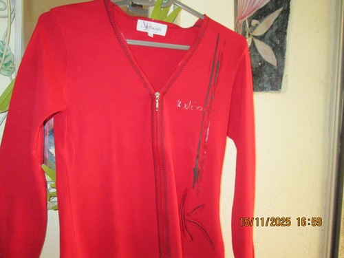 Pull rouge fantaisie zippé - pull, et