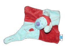 Doudou plat Chien Lapin bleu