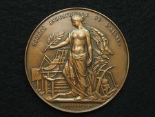 MEDAILLE BRONZE 59mm A.BORREL (1949) Ste NATIONALE DE LA VISCOSE - AISNE