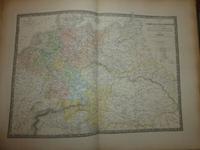 Carte issue atlas universel geographie Brué levasseur 1876 empire d'allemagne