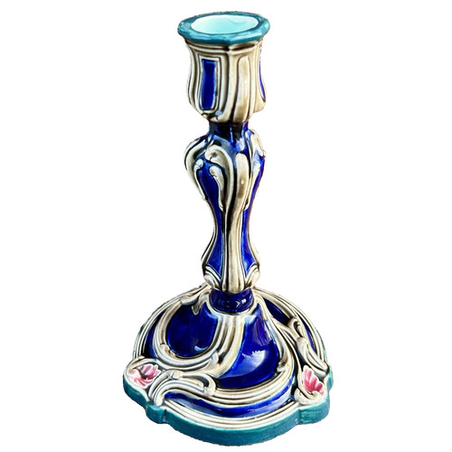 Bougeoir art nouveau faïence - bougeoir,