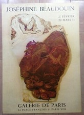 JOSEPHINE BEAUDOUIN 1973 AFFICHE ORIGINALE GALERIE DE PARIS